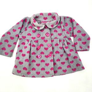 Penny M Pink Heart Pattern Kids Coat Size 24 Months